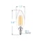 Luxrite B11 LED Light Bulbs 5W (60W Equivalent) 550LM 2700K Warm White Dimmable E12 Candelabra Base 16-Pack LR21592-16PK - alternate 4